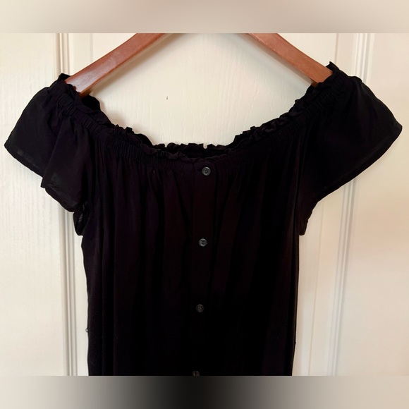 LOFT Off The Shoulder Button Down Midi Dress - Picture 7 of 9